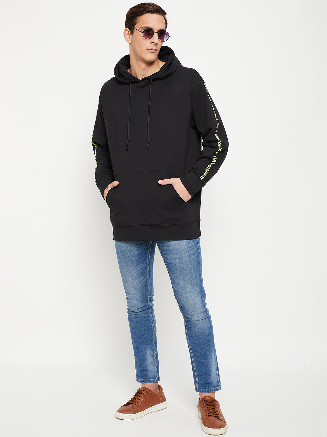 Black Hustle Hard Relaxed Fit Hoody