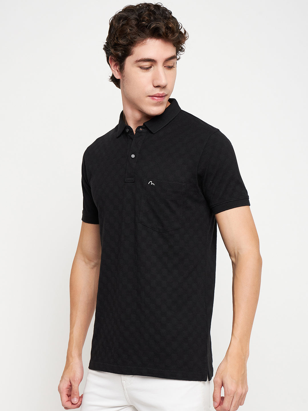 Statement Polo Black Jacquard Tee