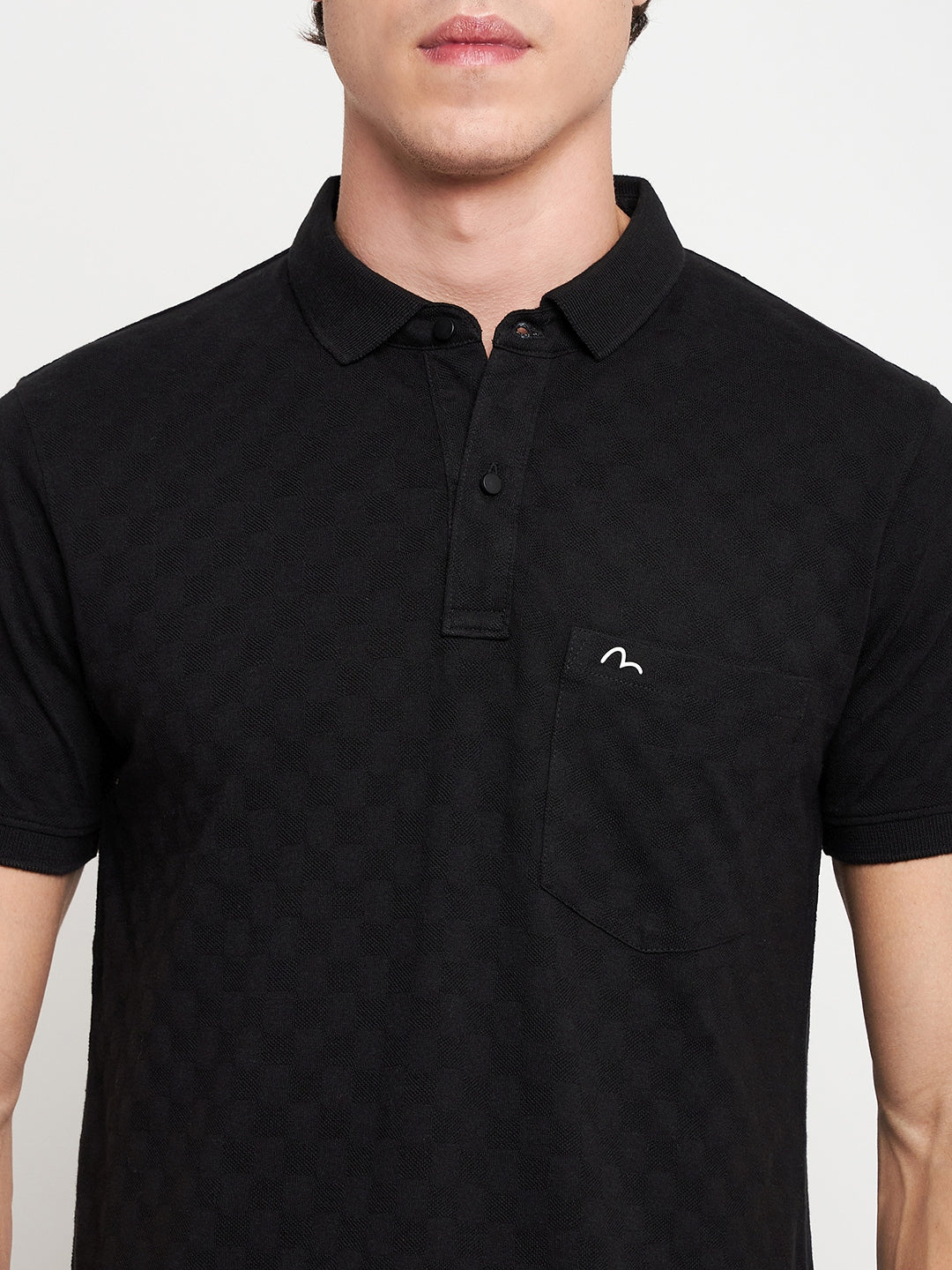 Statement Polo Black Jacquard Tee
