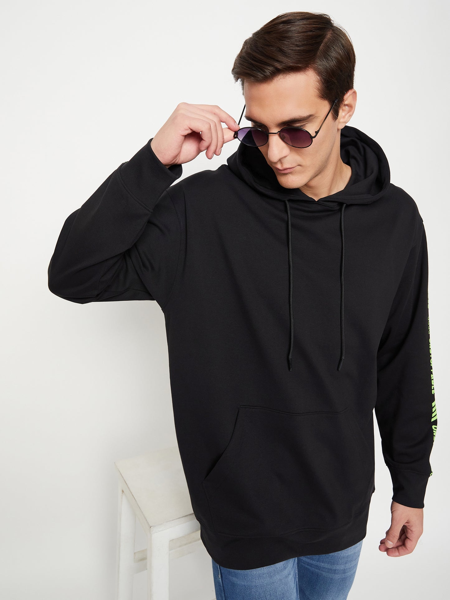 Black Hustle Hard Relaxed Fit Hoody
