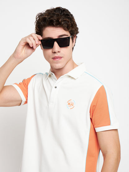 Statement Polo Ivory Cut n Sew Tee