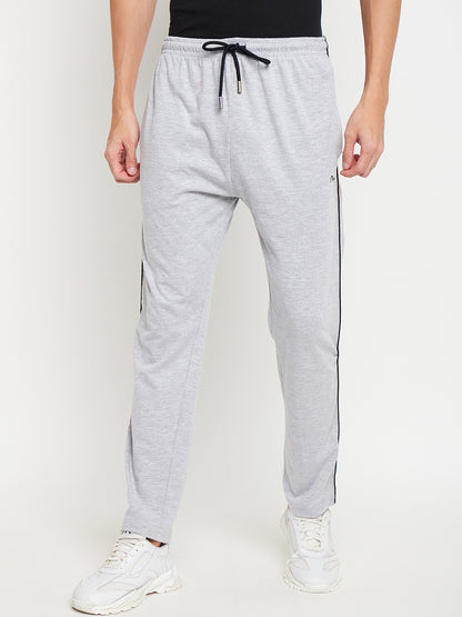 Grey Melange Relaxed Track Pants