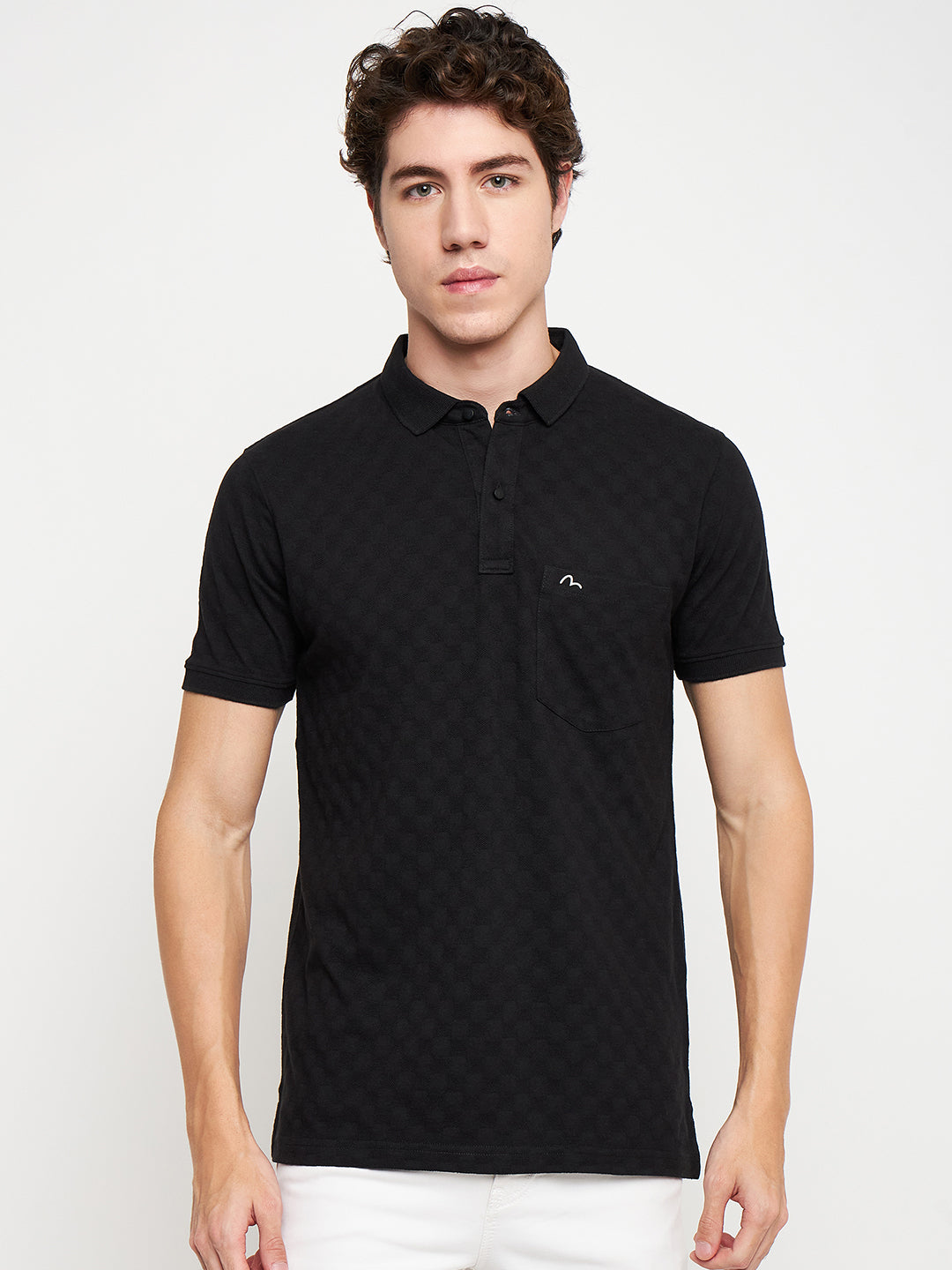 Statement Polo Black Jacquard Tee