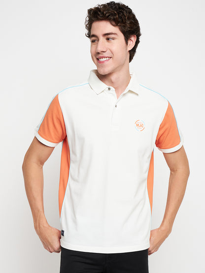 Statement Polo Ivory Cut n Sew Tee