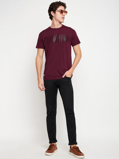 Round Neck Wave Print T-shirt