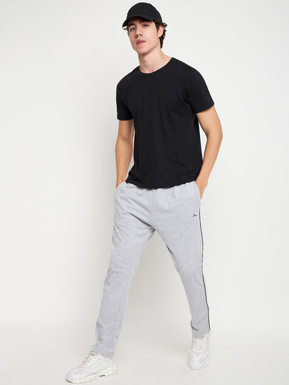 Grey Melange Relaxed Track Pants