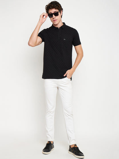 Statement Polo Black Jacquard Tee