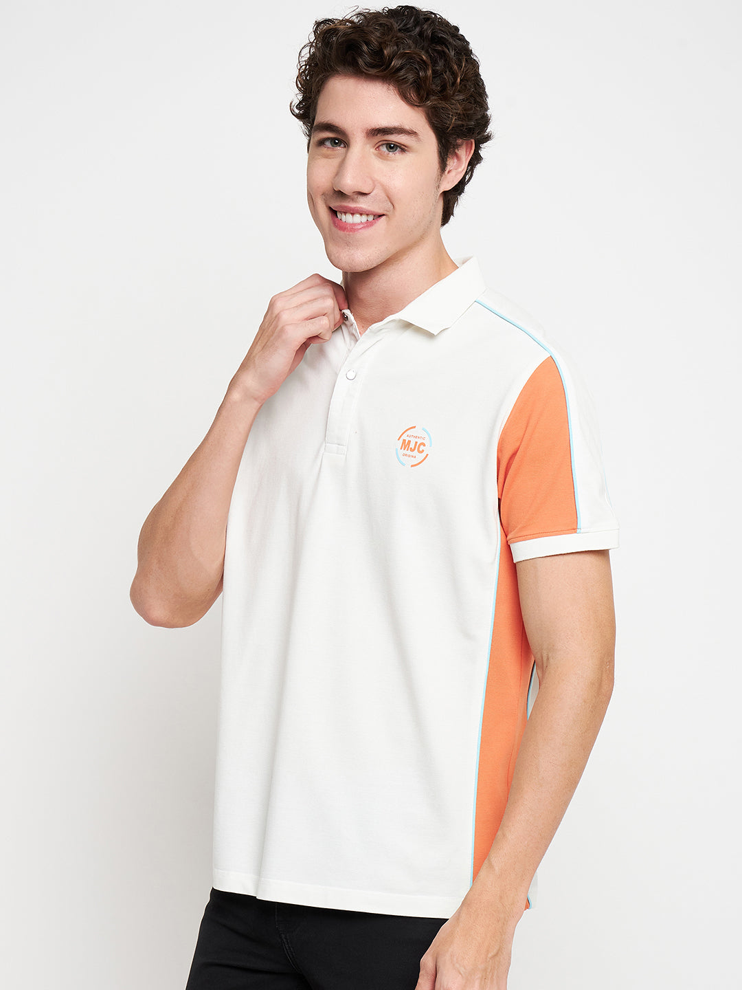 Statement Polo Ivory Cut n Sew Tee