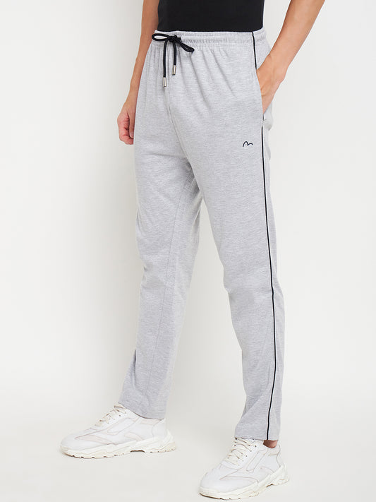 Grey Melange Relaxed Track Pants
