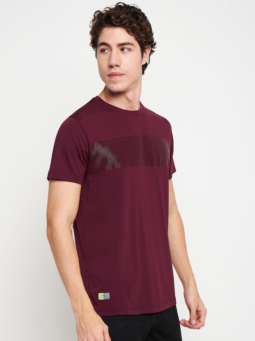 Round Neck Wave Print T-shirt