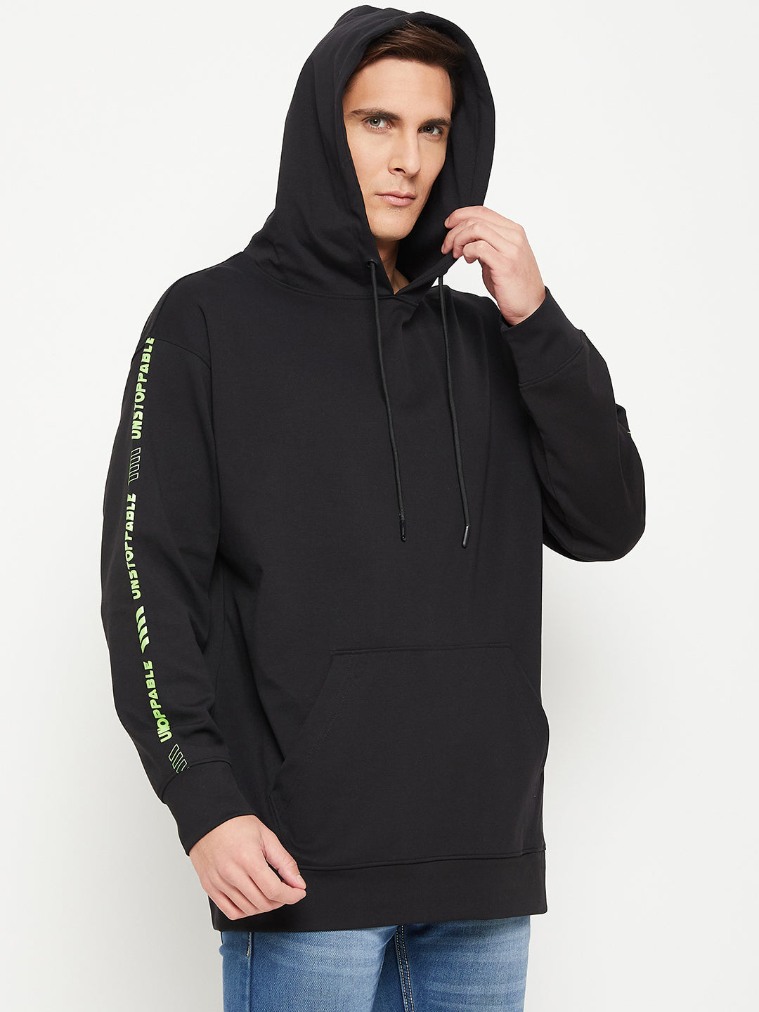 Black Hustle Hard Relaxed Fit Hoody