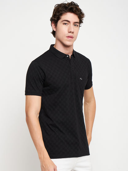 Statement Polo Black Jacquard Tee