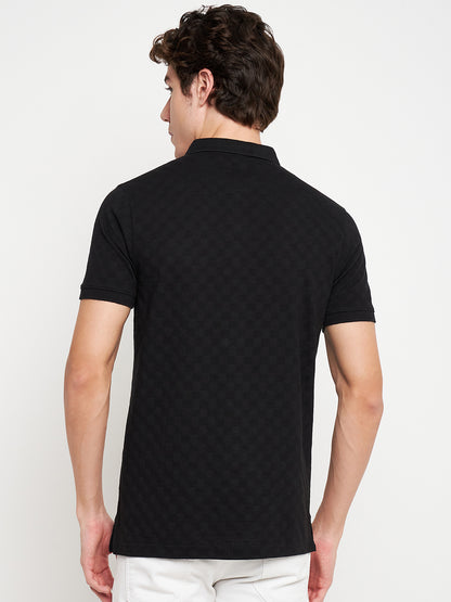 Statement Polo Black Jacquard Tee
