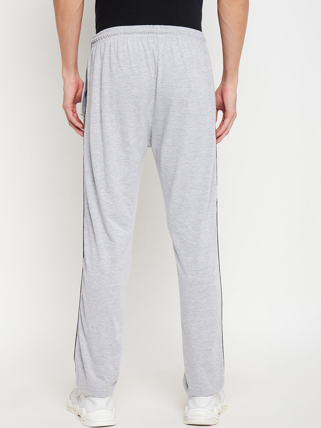 Grey Melange Relaxed Track Pants