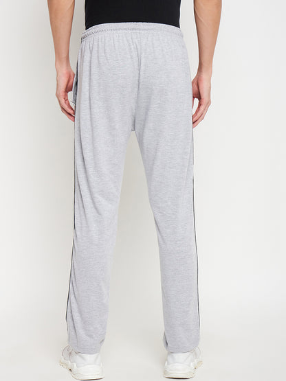 Grey Melange Relaxed Track Pants