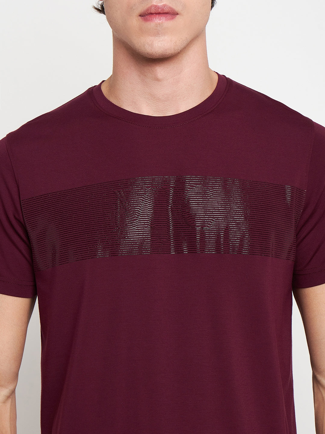 Round Neck Wave Print T-shirt