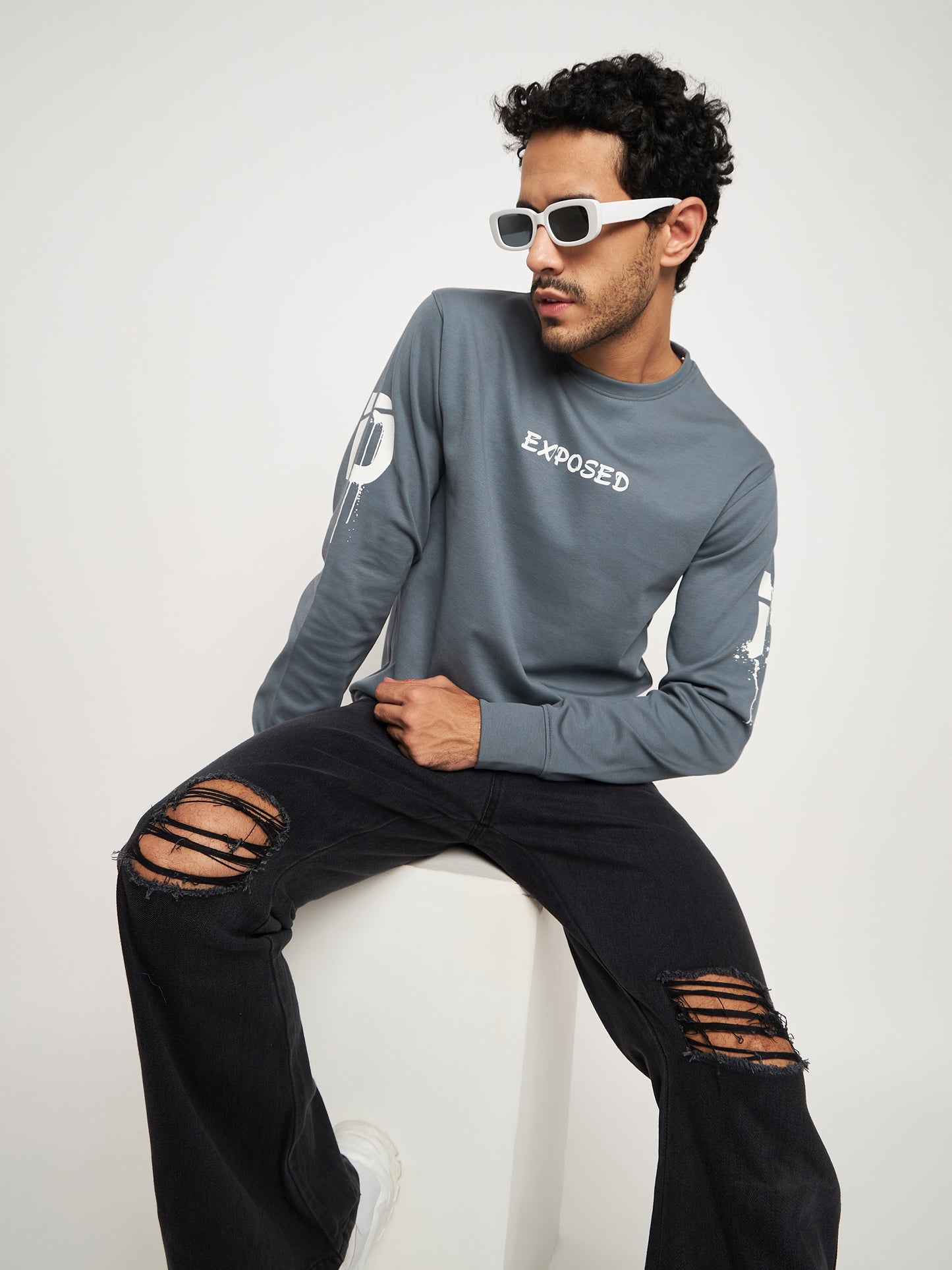 Exposed Neon Grey Sweatshirt