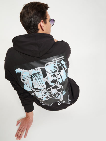 Black New York Relaxed Fit Hoody