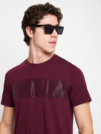 Round Neck Wave Print T-shirt