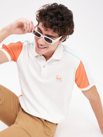 Statement Polo Ivory Cut n Sew Tee