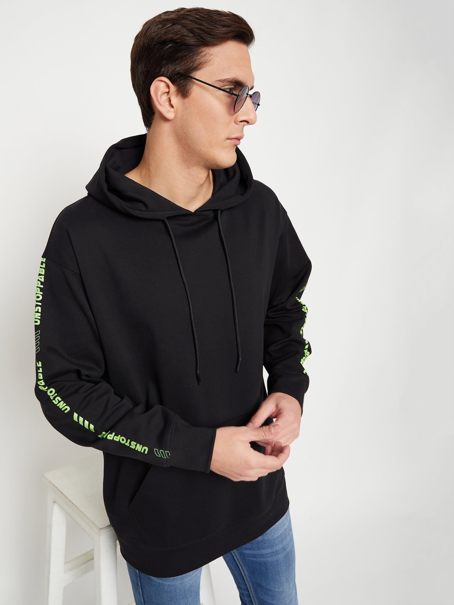 Black Hustle Hard Relaxed Fit Hoody